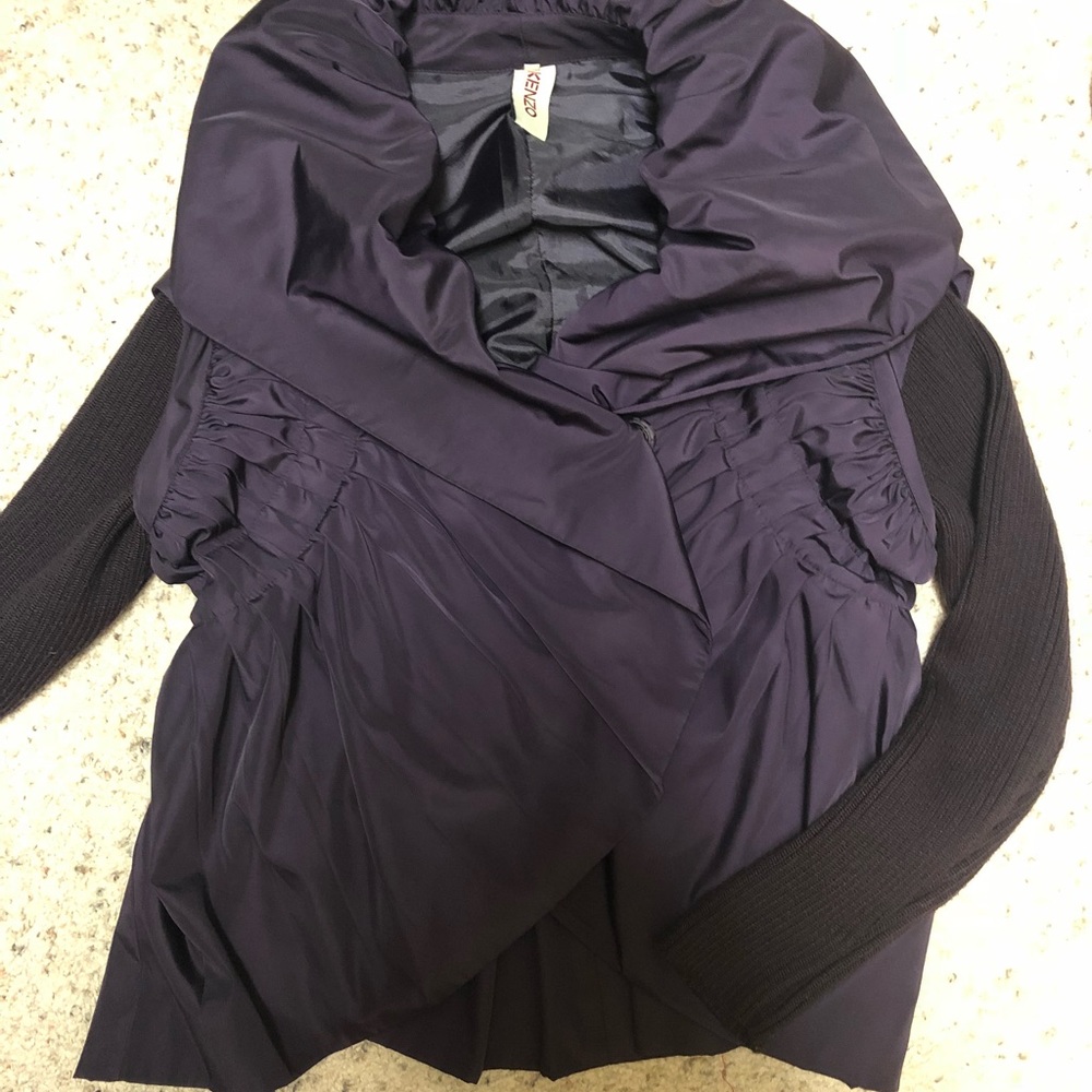 Kenzo purple jacket with knit sleeves size 38